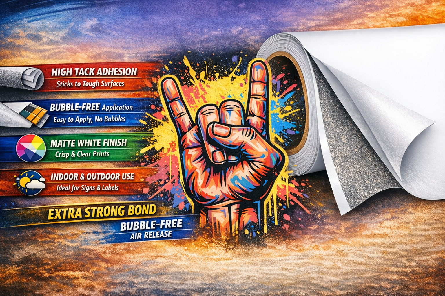 Meritak PMMBHA Monomeric Matte White Vinyl with Grey High Tack Bubble free Adhesive 1370mm x 50m