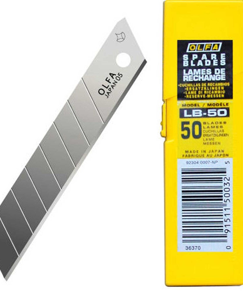 Olfa LB-50 18mm Large Snap-off Knife Blades 50 Pack