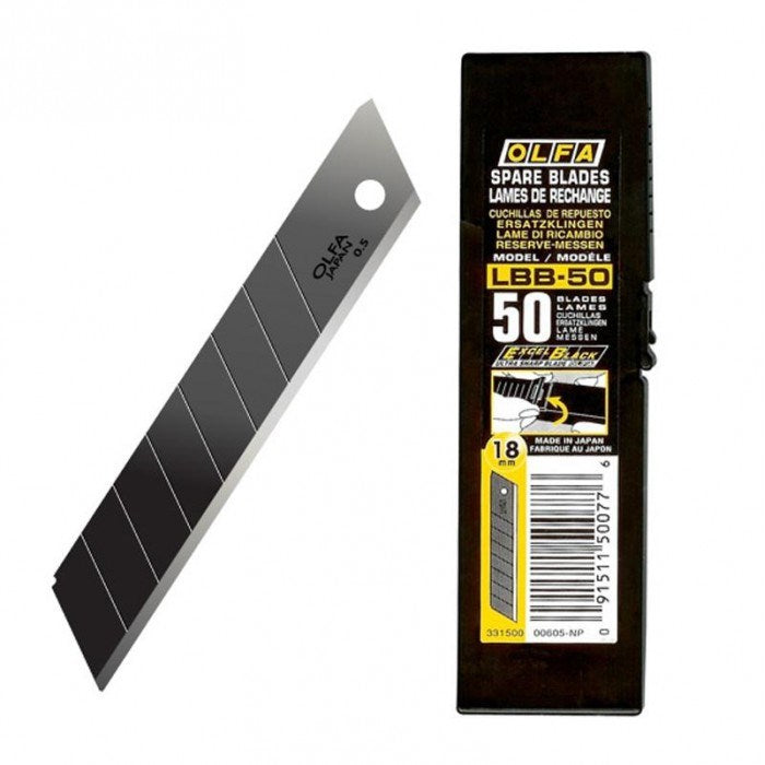 Olfa LBB-50 Black Blades 50 Pack